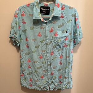 Men's Casual Flamingo Print Shirt